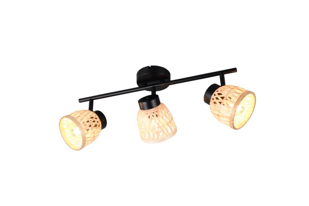 3-lichts plafondlamp Laurent met crème kapjes