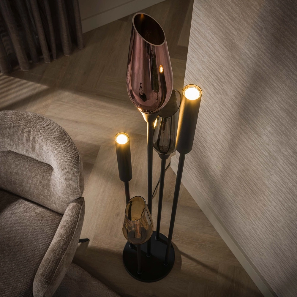 Moderne vloerlamp Cocoon zwart Lyora 8716803515116