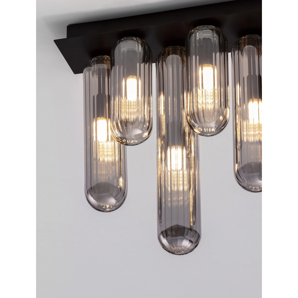 Design plafondlamp Gustave zwart 6-lichts Lyora 5212017443328