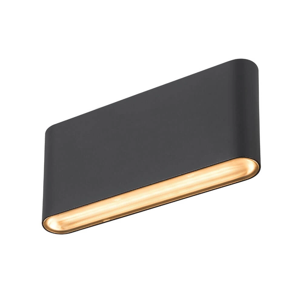 Led muurspot Oval 18 Up & down - zwart Led muurspot Oval 18 Up & down - zwart