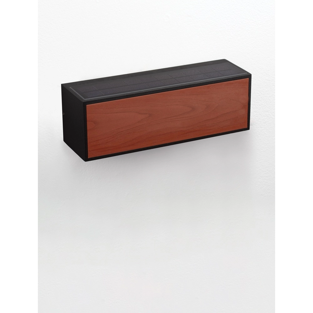 Solar wandlamp Brown zwart met hout Lyora 5212017449443