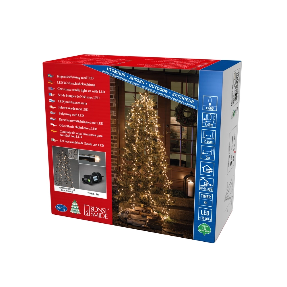 Verlichtingset 240cm - 6x 110 led - 2100K voor kerstboom KonstSmide 7318306650809
