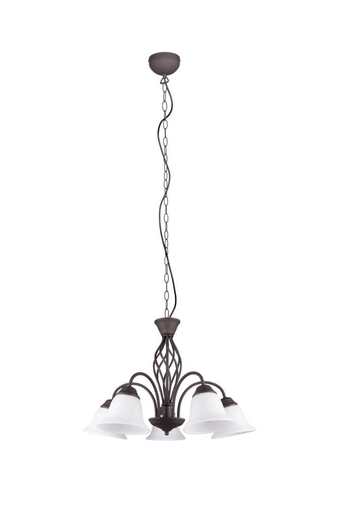 Kroonluchter Rustica 60cm 5-lichts roestbruin Trio 4017807504682
