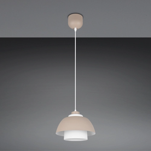 Design hanglamp Tilos zand bruin Ø 30cm Trio 4017807690118