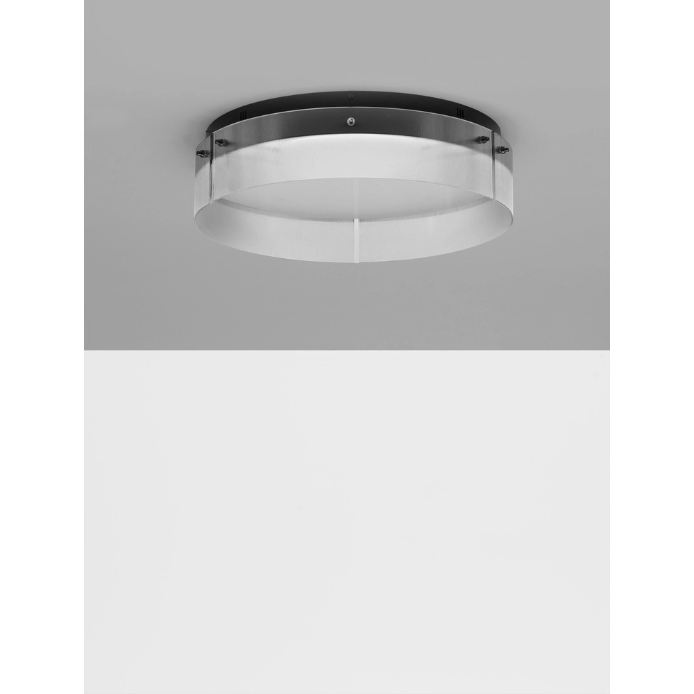 Design plafondlamp Pauline zwart met glas Ø 55cm Lyora 5212017445407