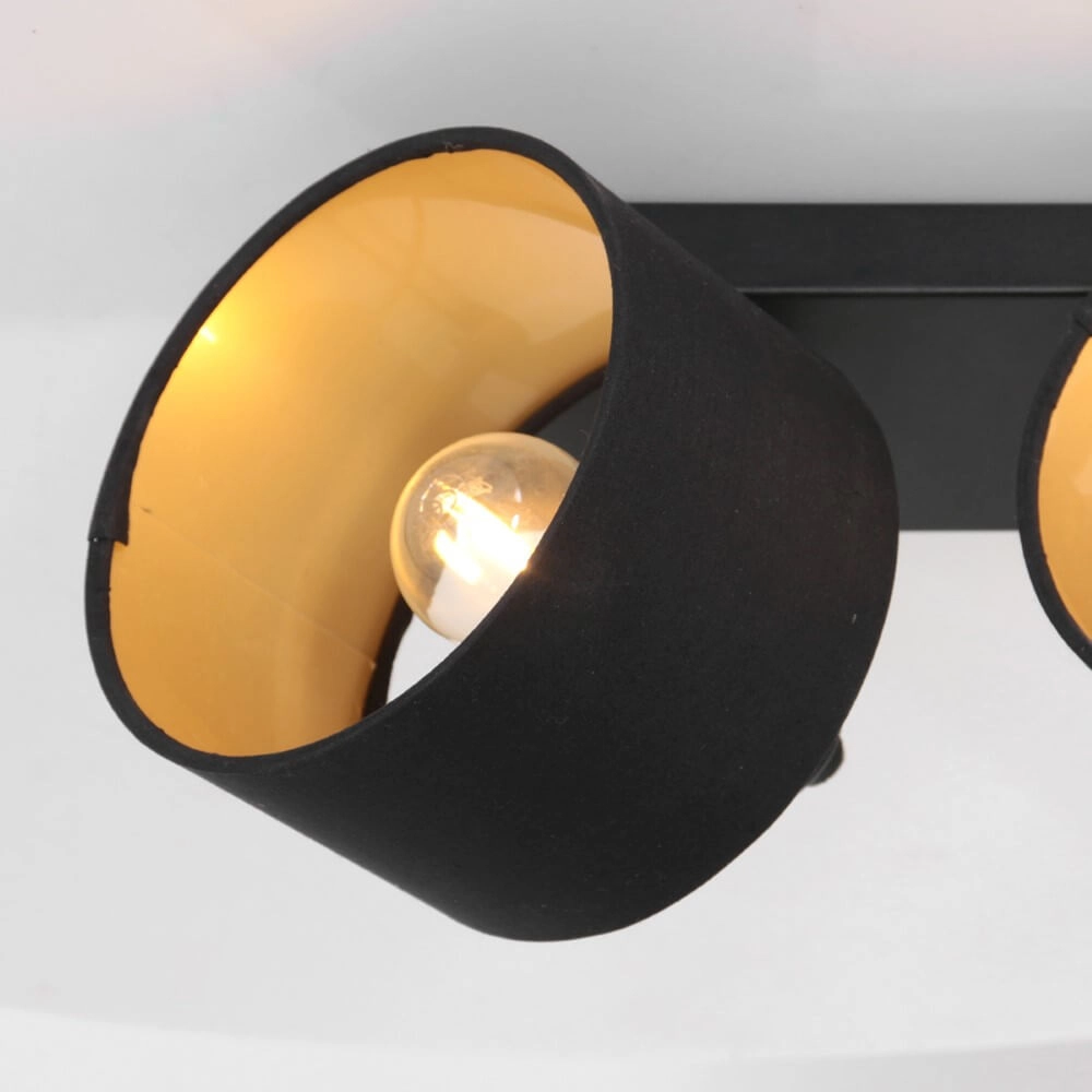 Zwarte plafondlamp Ornoir 2-lichts Steinhauer 8712746151411