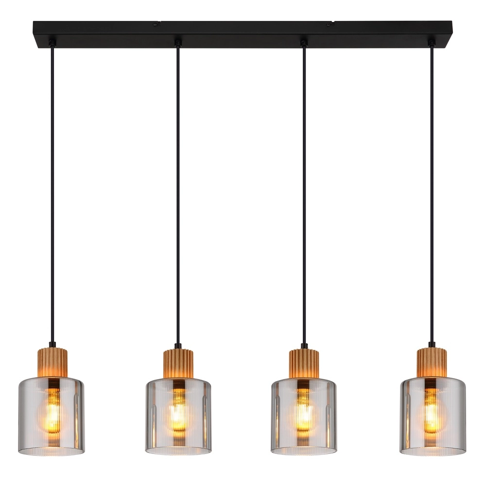 Design hanglamp Aleidis 4-lichts zwart Globo 9007371515219