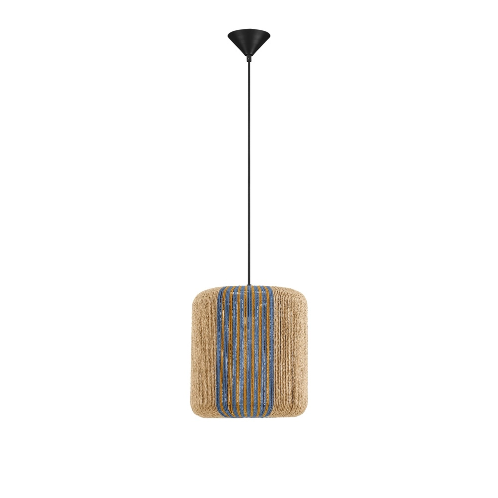 Hanglamp Abby Ø 33cm blauw met bruin Lyora 5212017477316