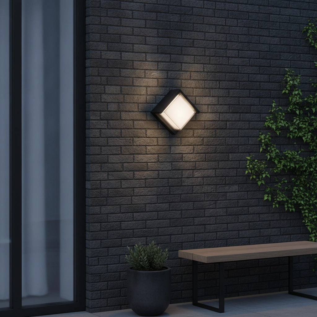 Design wandlamp Max vierkant grijs