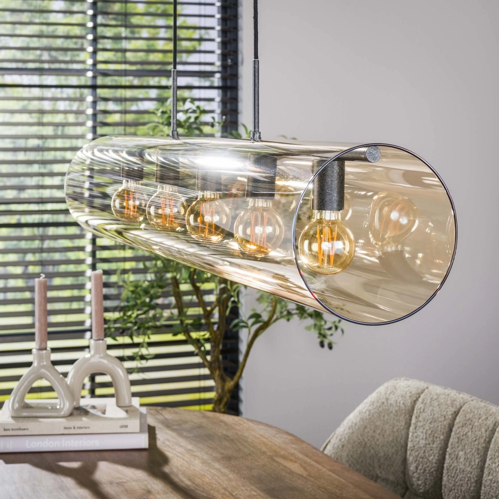 Glazen hanglamp Tube 120cm - amber glas Lyora 8716803511774