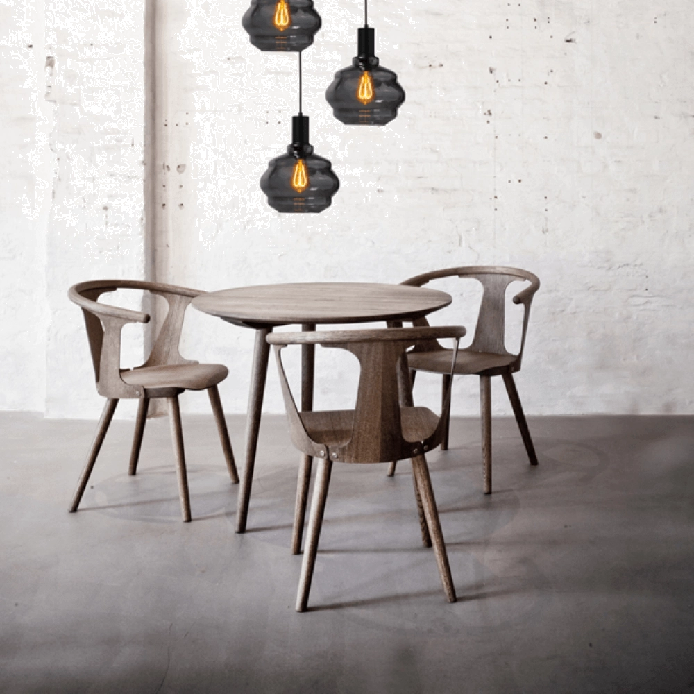 3-lichts vide hanglamp - zwart - Porto met Ball smoke glazen - Ø 24cm Masterlight 8718121270722