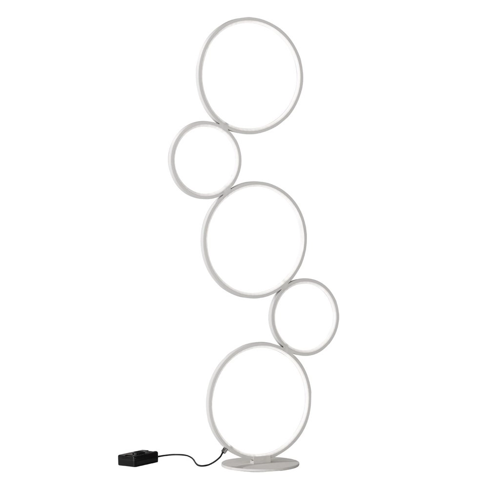 Design vloerlamp Rondo 5-rings wit Design vloerlamp Rondo 5-rings wit