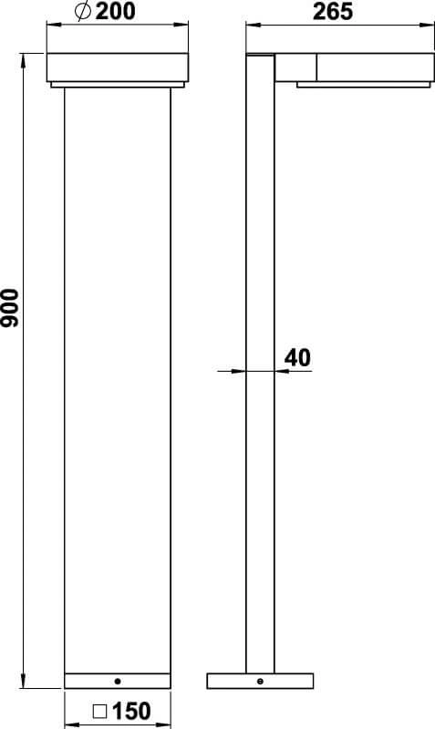 Tuinpad verlichting Steng 16w - 90cm grijs Albert 4007235922905