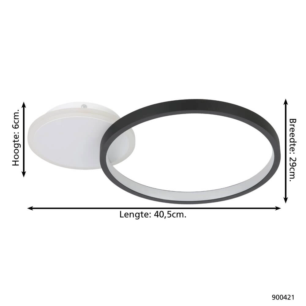 Instelbare led plafondlamp Gafares rond - zwart Eglo 9008606241002