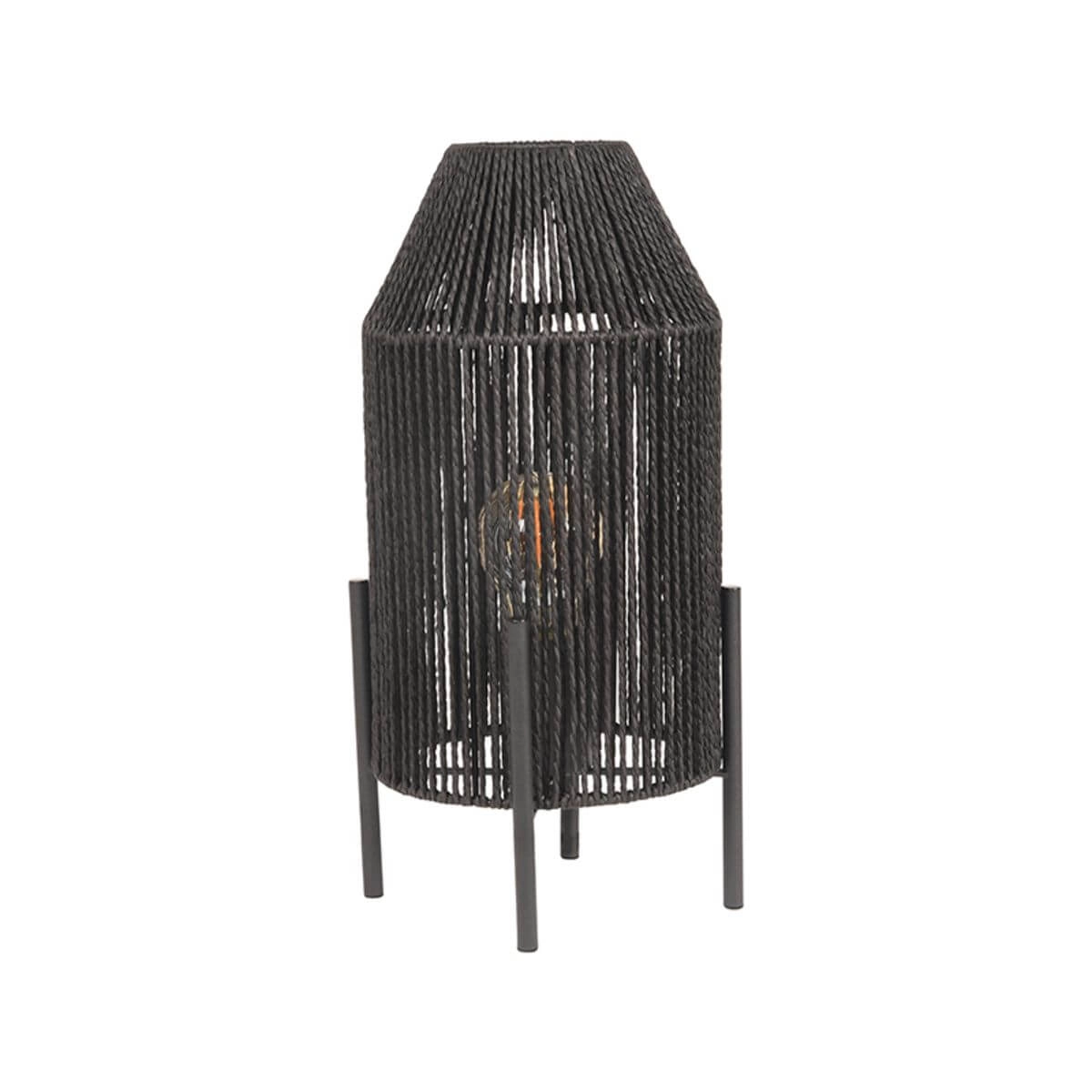 Zwarte tafellamp Ibiza met jute kap Label51 8720195423218