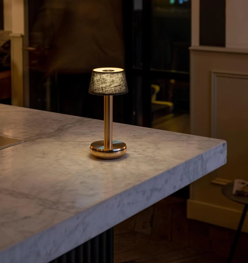 Oplaadbare tafellamp Two Gold Emerald linnen Humble 7446023312356