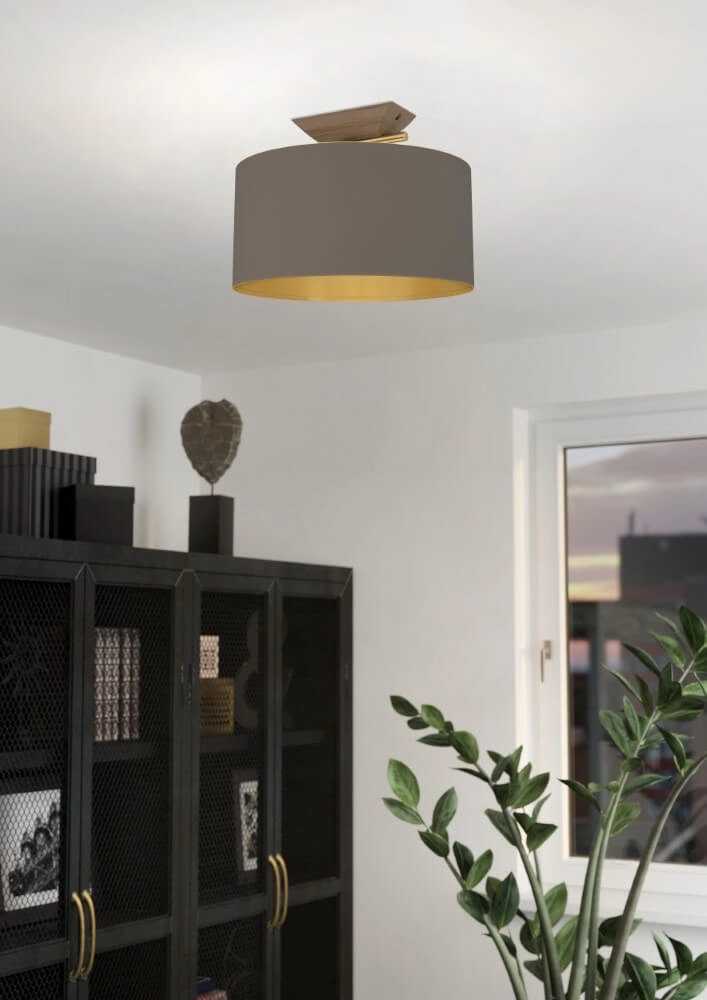 Desing plafondlamp Santandria goud met bruine kap Stars of Light 9008606274772