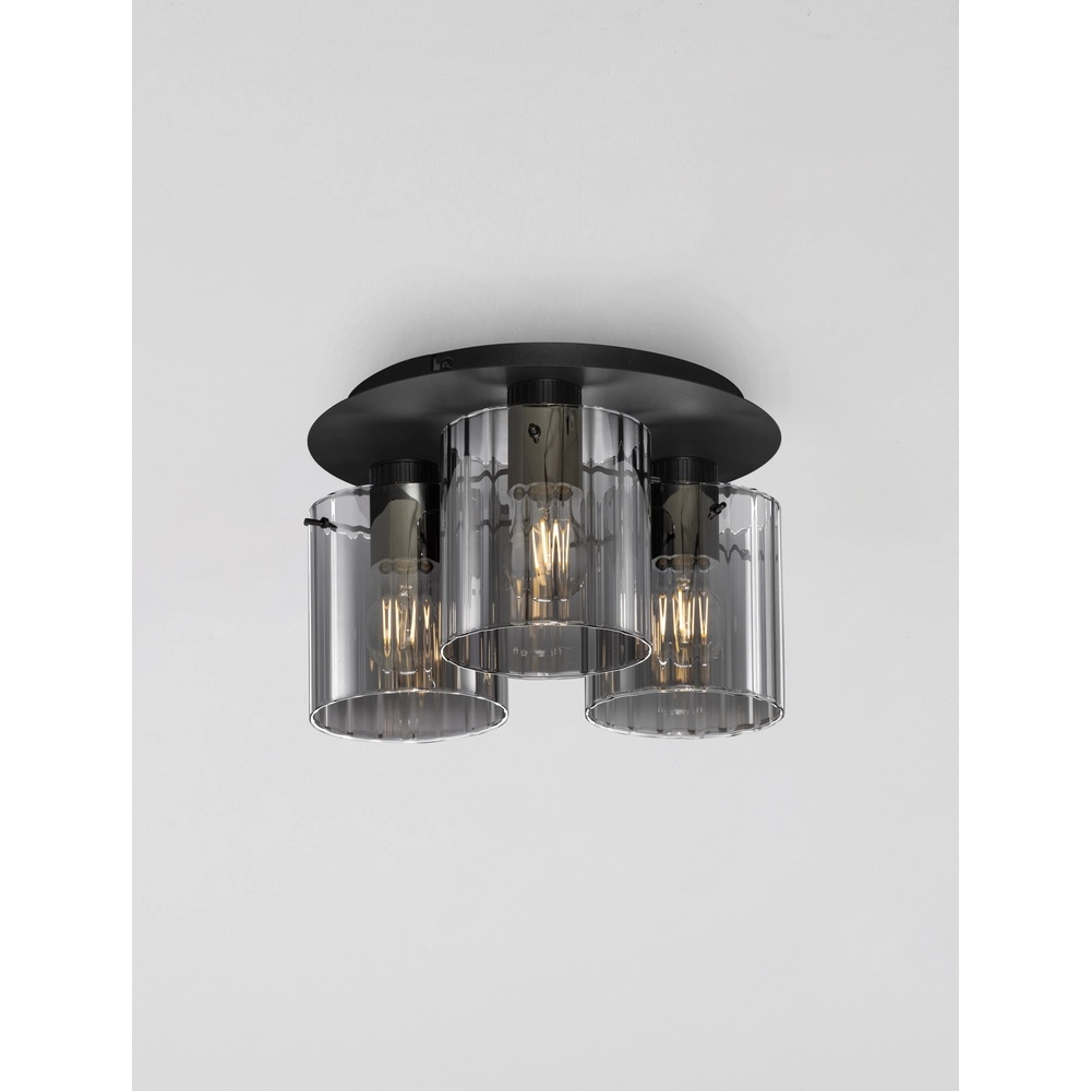 Design plafondlamp Mirbi 3-lichts zwart