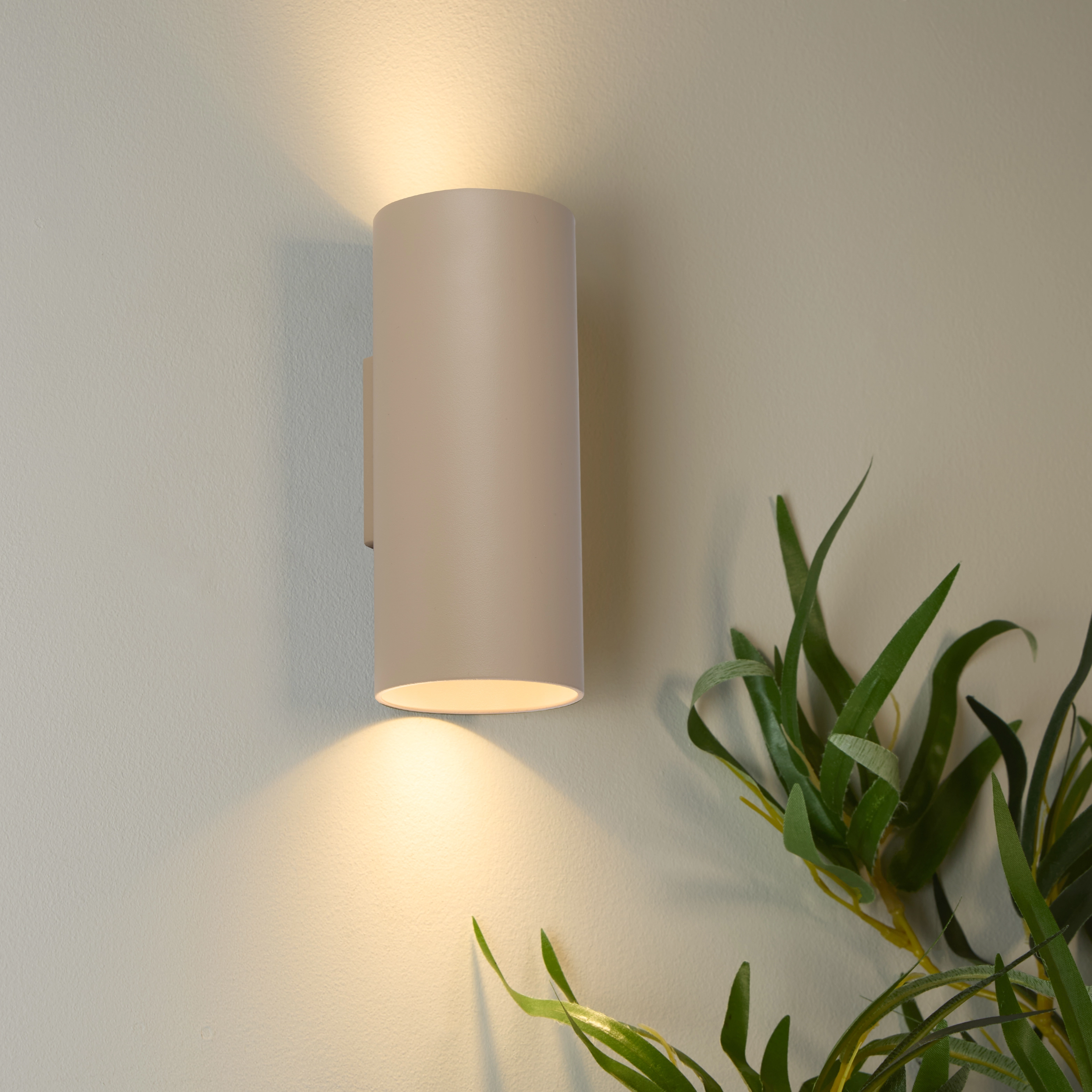 Ronde wandlamp Sifor zand bruin