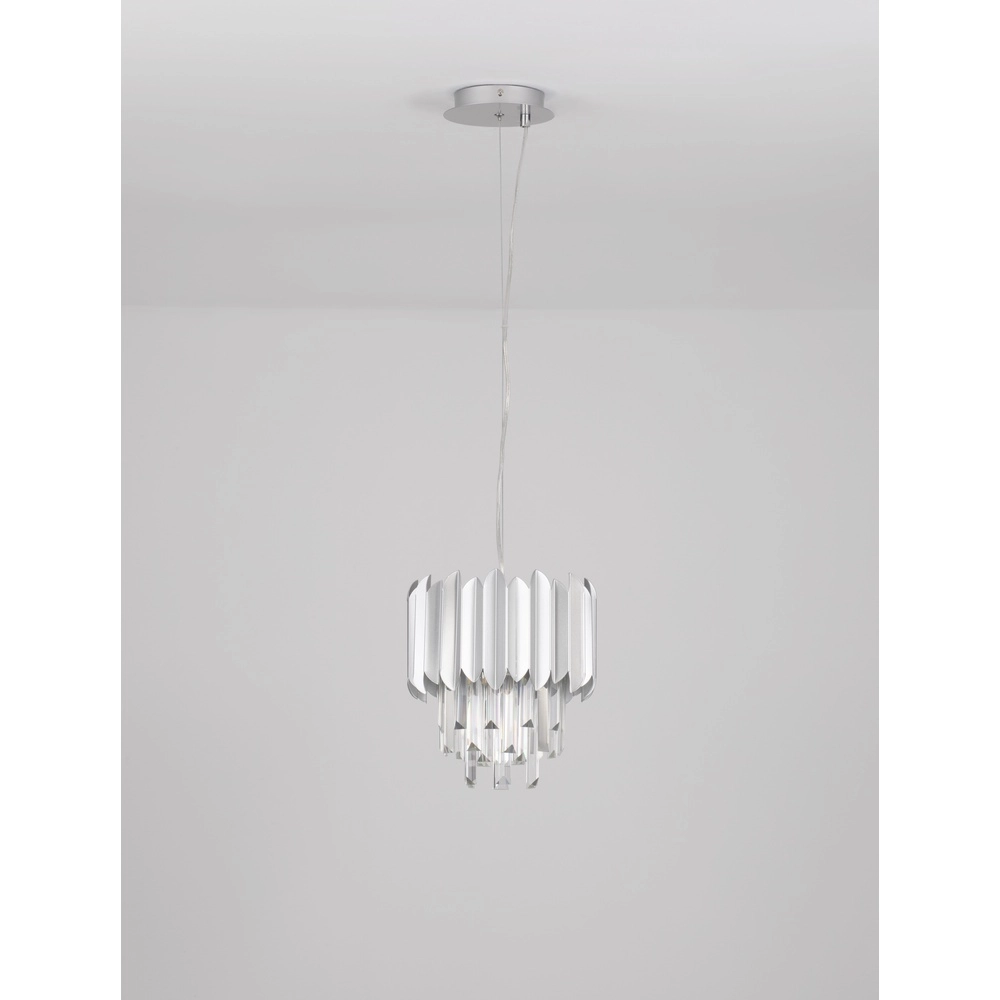 Hanglamp Magnolia chroom en kristal Ø 25cm Lyora 5212017434913