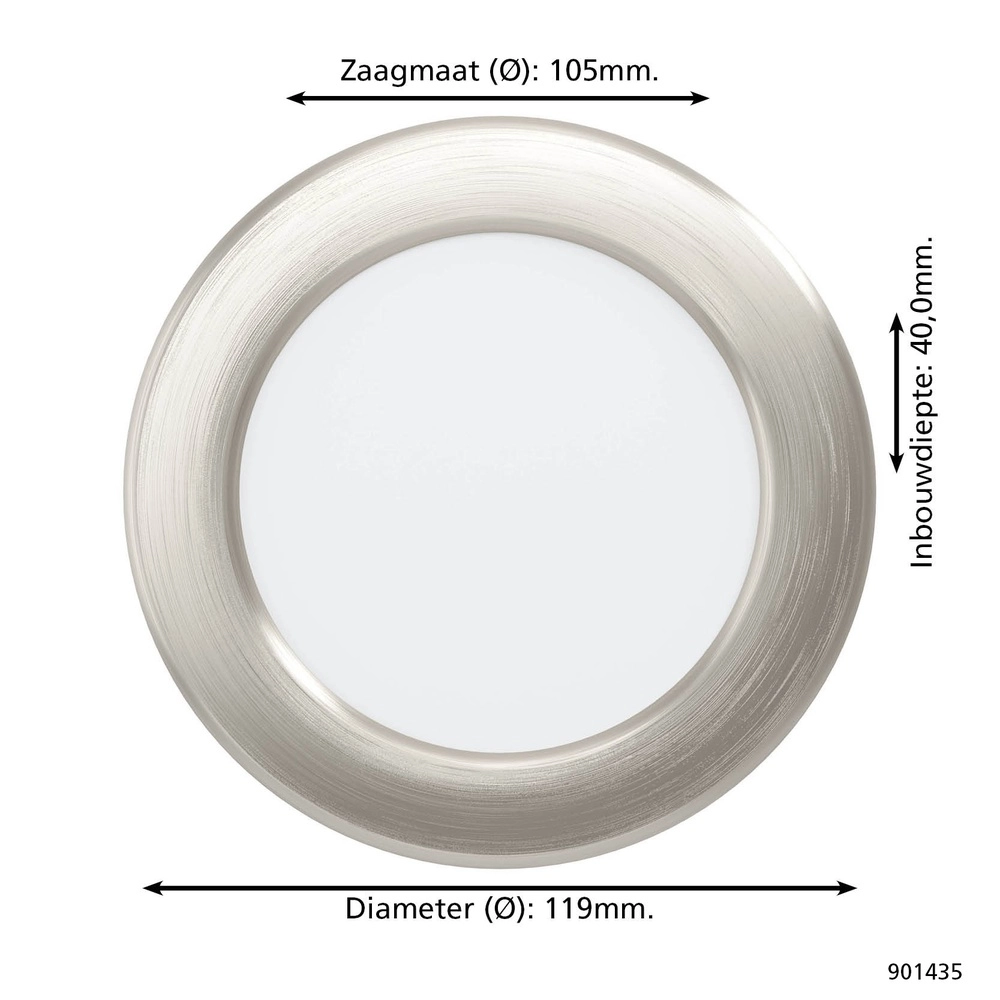IP44 inbouw lamp Fueva 6-Z Zigbee - rvs - Ø 12cm Eglo 9008606331031