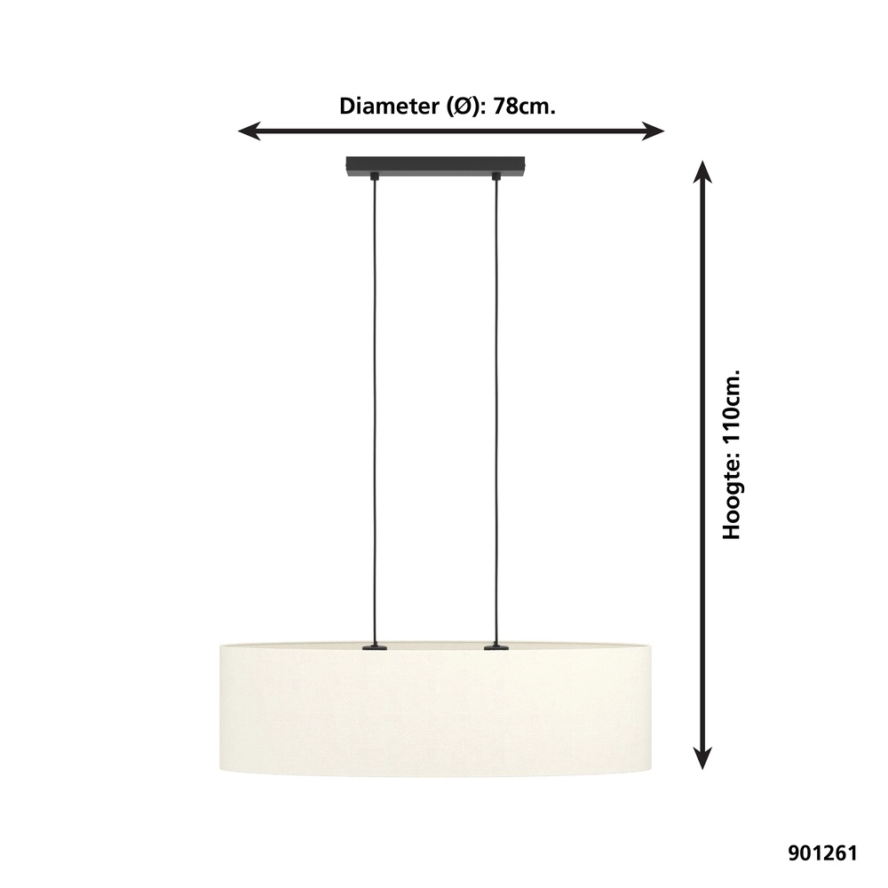 Eetkamer hanglamp Febres 78cm - zand Eglo 9008606312771