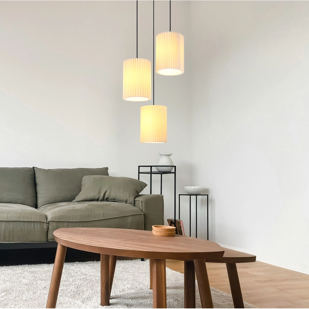 3-lichts hanglamp Page zwart met wit rond Globo 9007371525607