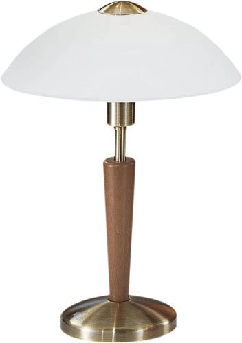 Tafellamp Solo 1 35cm bronsgoud met hout Tafellamp Solo 1 35cm bronsgoud met hout
