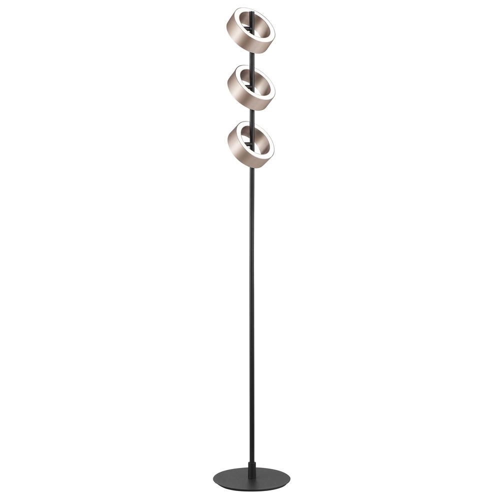 Design vloerlamp Axion zwart met bruin Brilliant 4004353477171