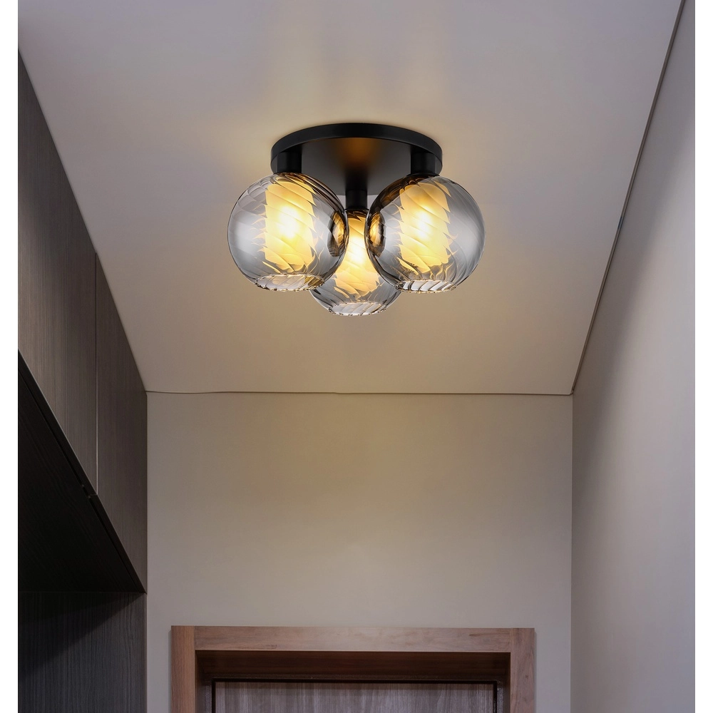 3-lichts plafondlamp Ulf zwart Globo 9007371525713