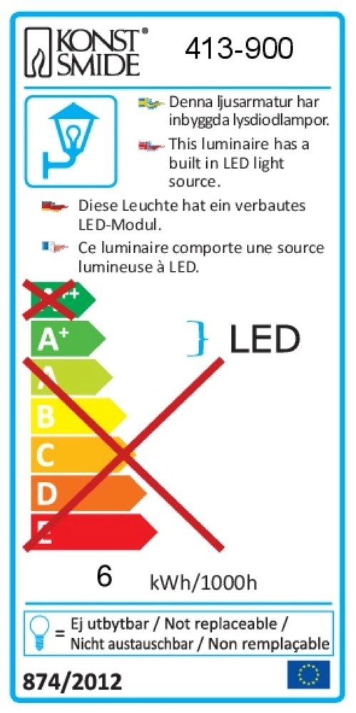 Wandspot koper Vega LED KonstSmide 7318304139009