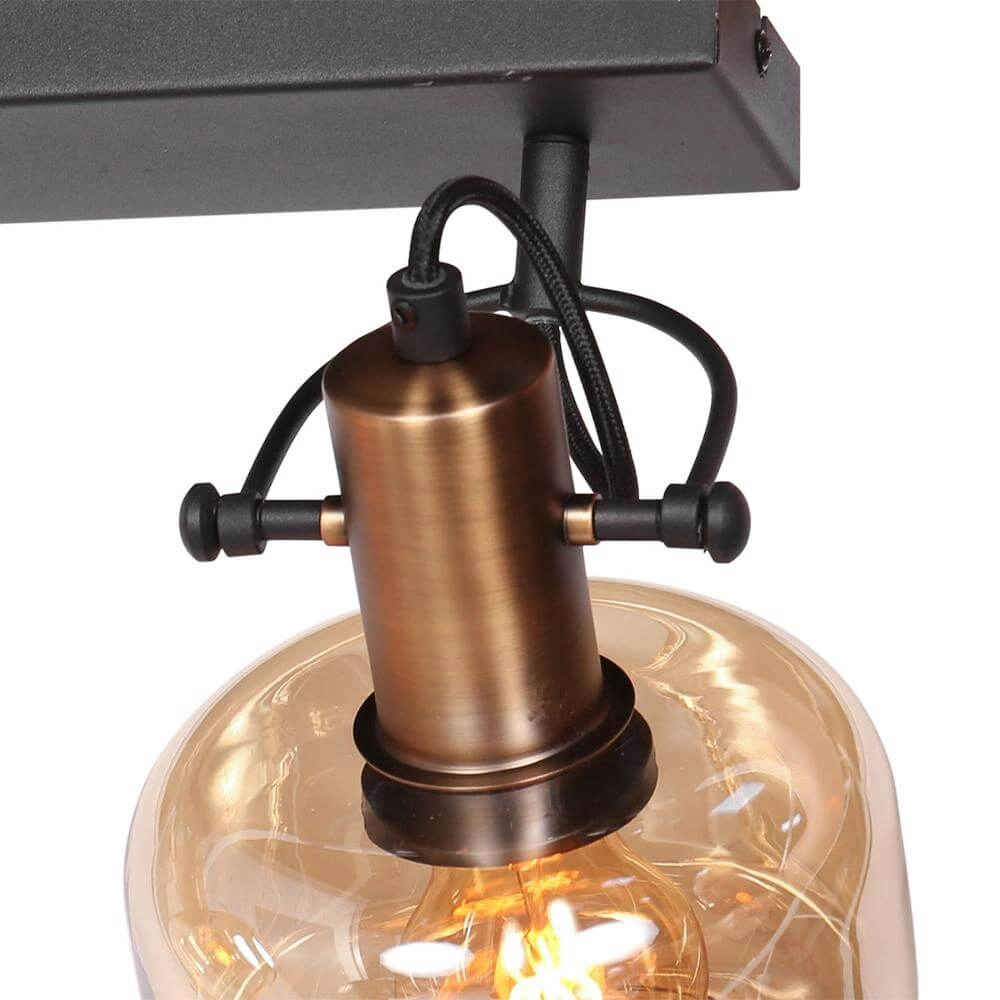 Dubbele wandlamp Glaslic amber glas Steinhauer 8712746174052
