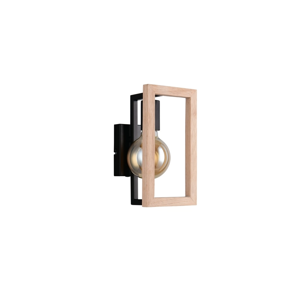 Design wandlamp Bano zwart met hout Trio 4017807670899