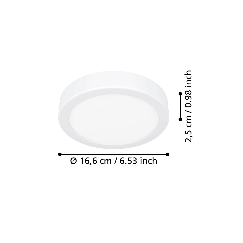 Led plafonnière Fueva 6 rond - wit - Ø 16,6cm Eglo 9008606330140