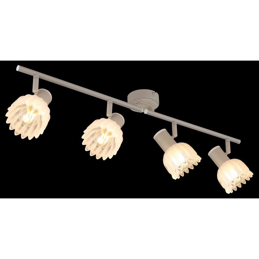 4-lichts plafondspot Planta zand bruin Globo 9007371575930