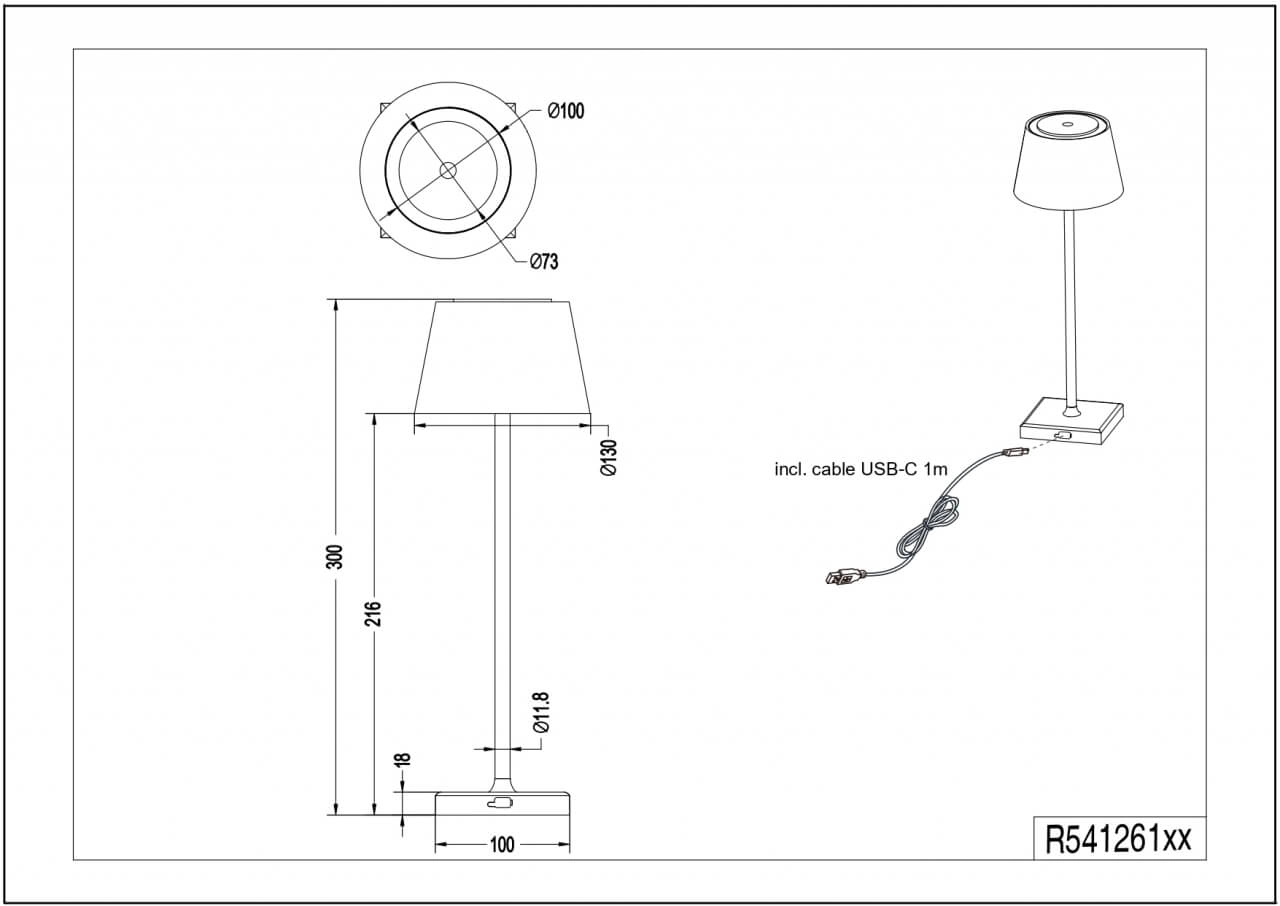 Oplaadbare tafellamp Sanchez wit Trio 4017807570571