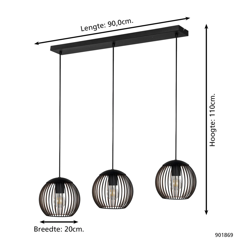 Hanglamp Almanzora 3-lichts Eglo 9008606360338