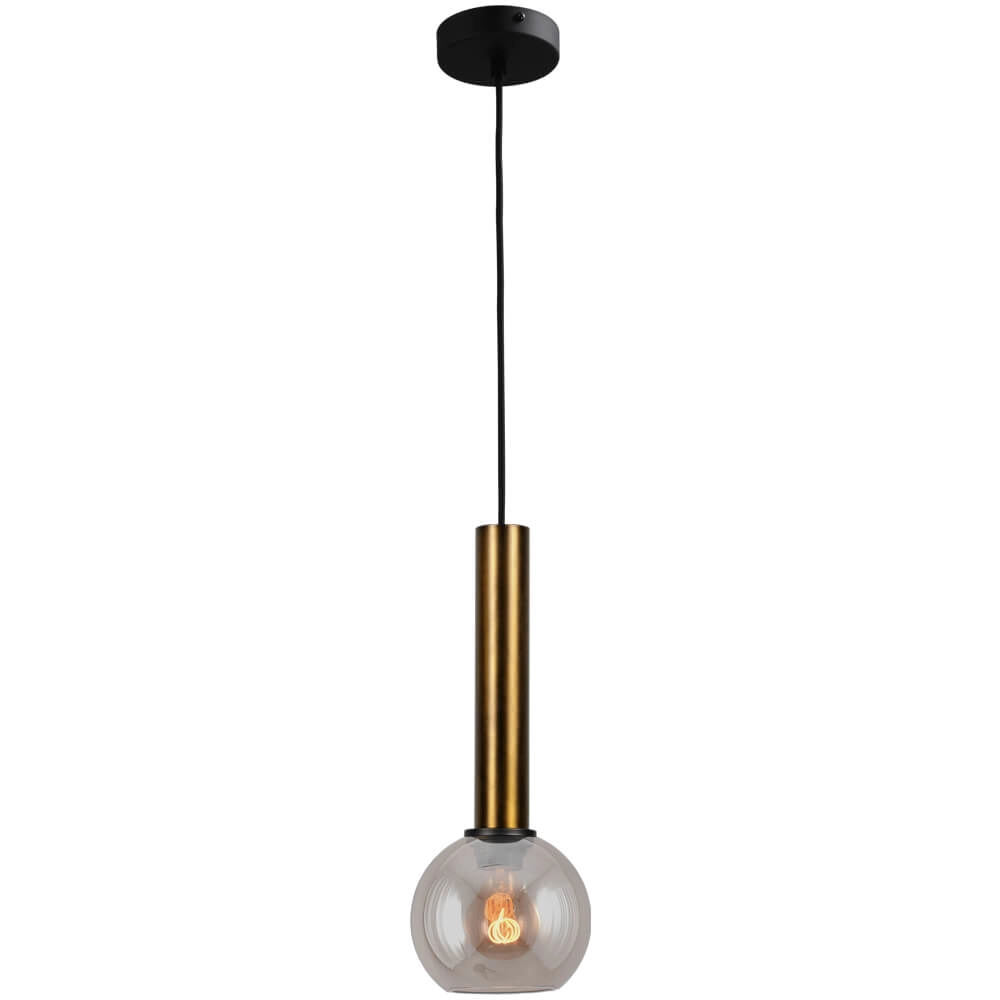 Hanglamp Ø 15cm Bella 2 Antiek messing met goud glas