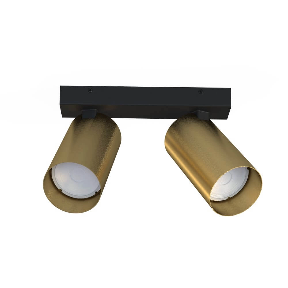 Gouden opbouwspot Mono 2-lichts kantelbaar
