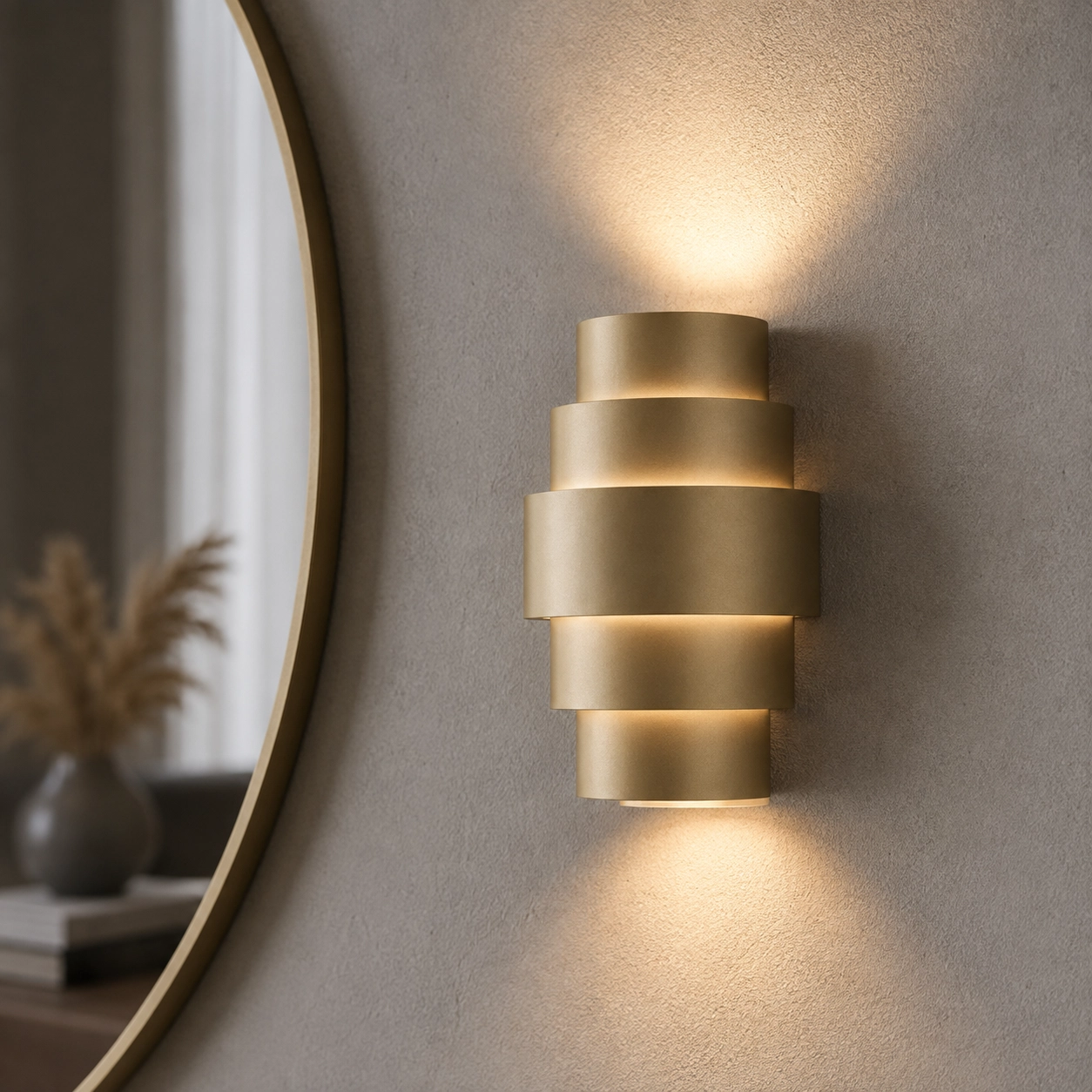 Design wandlamp Rolls champagne