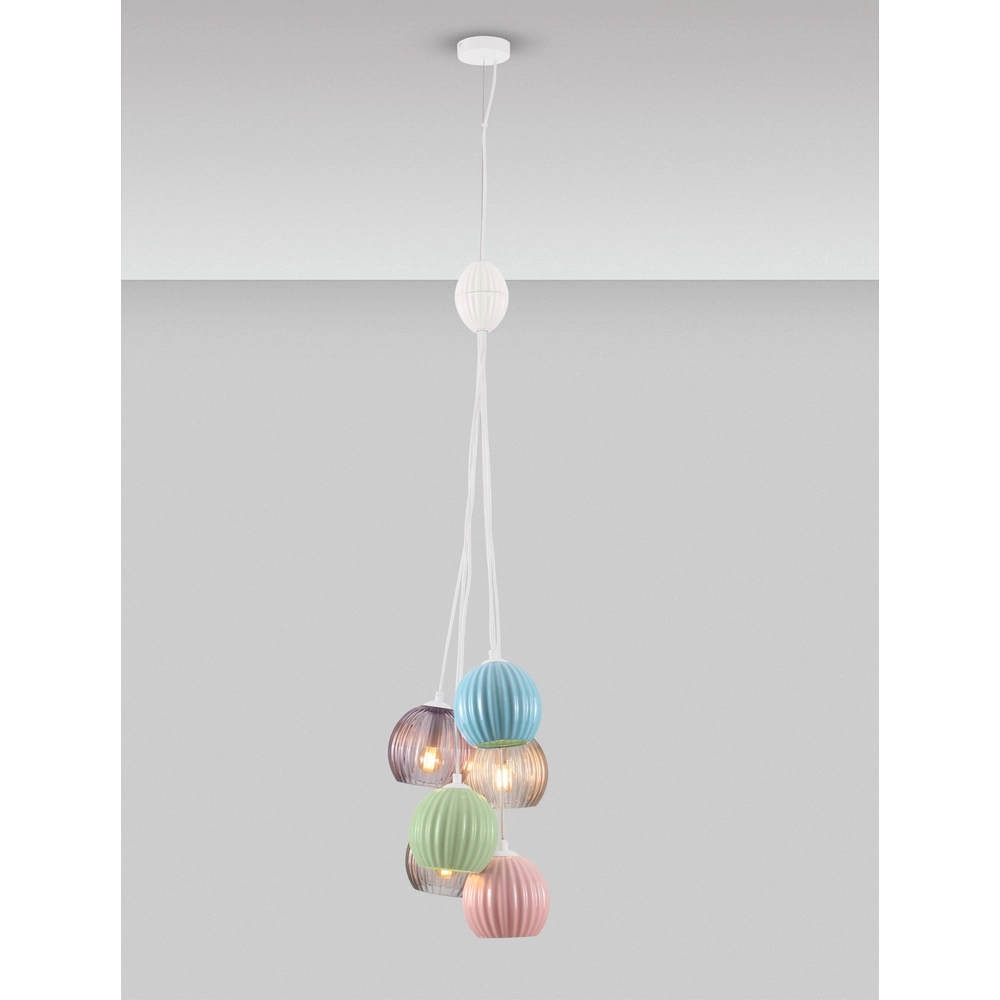 Colored pendant lamp Meline 6-light Lyora 5212017473998