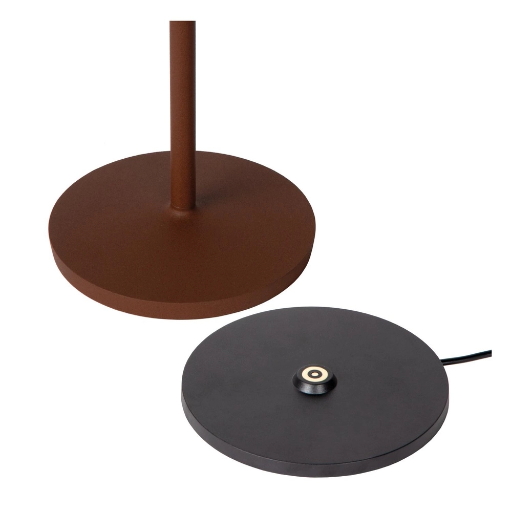 Oplaadbare tafellamp Justine roestbruin met oplaadstation Lucide 5411212272195