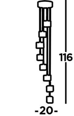 Vide hanglamp Ice Cube 8x5w - 3000K - 20cm metaalgrijs Searchlight 5053423102061