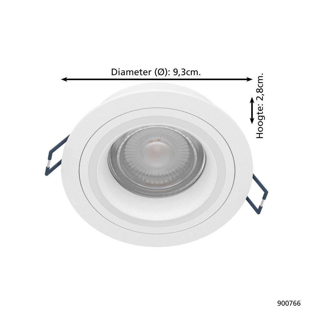 Zigbee inbouwspot Carosso-Z wit - rond