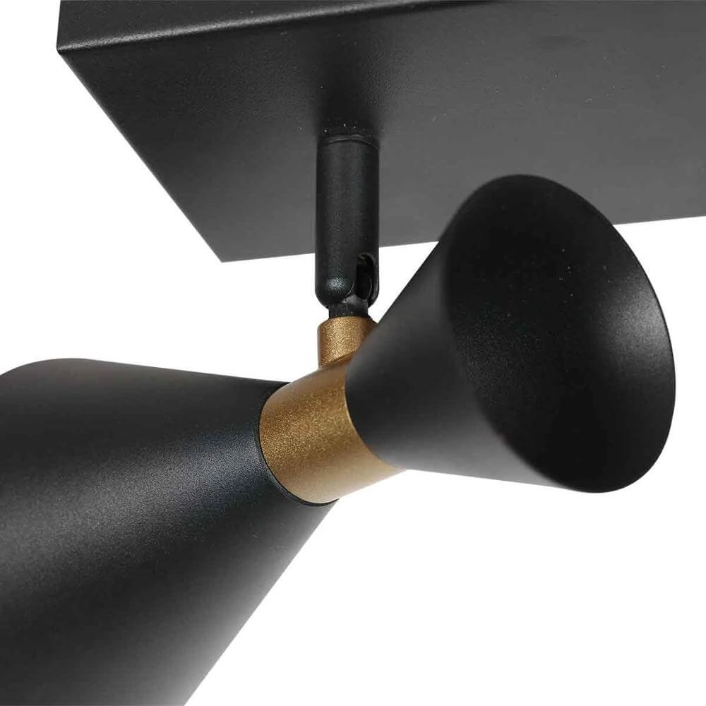 Design plafondlamp Preto zwart met goud dubbel Steinhauer 8712746176292