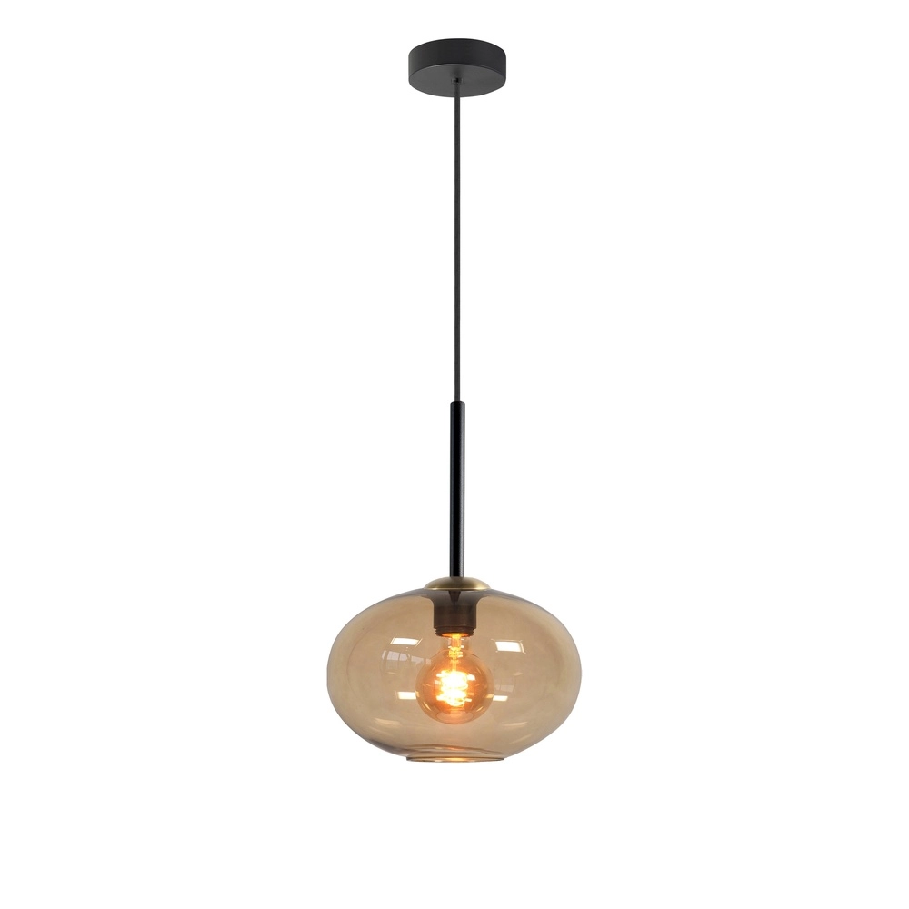 Hanglamp Bellini zwart met goud glas Ø 26cm
