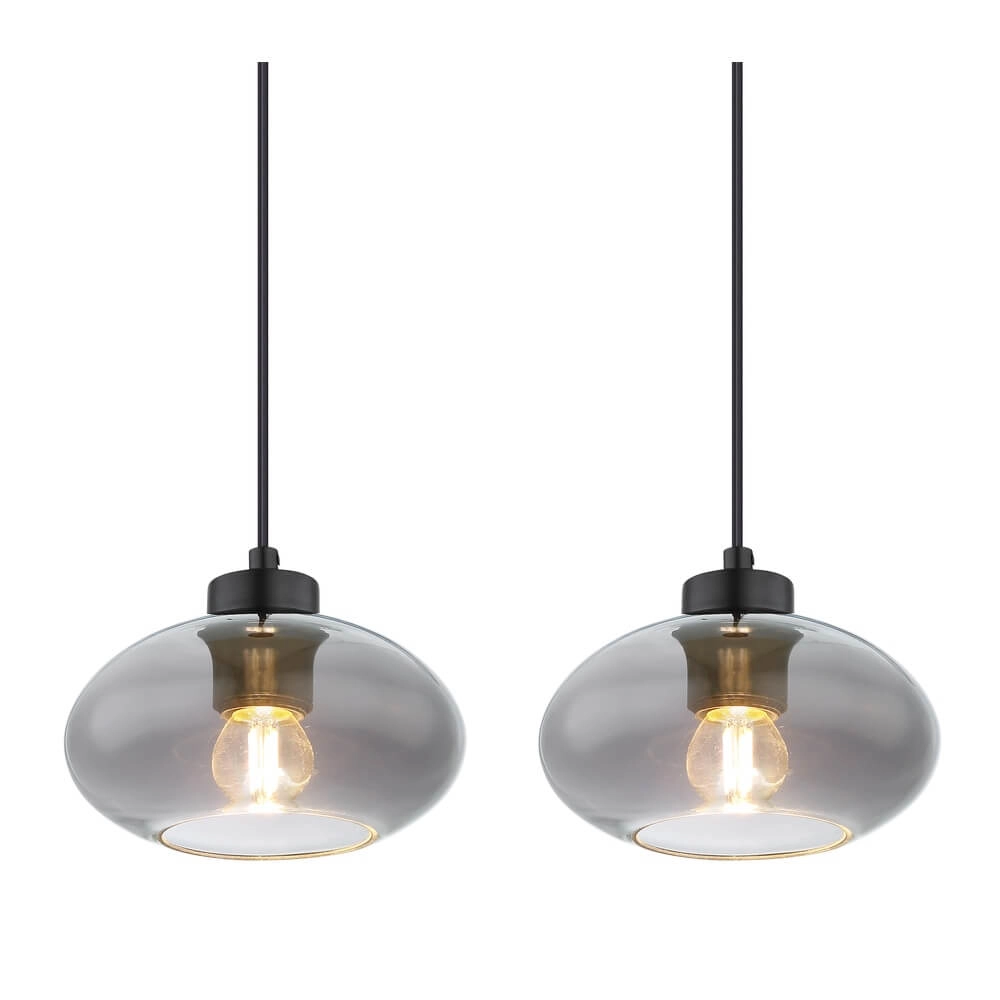 Zwarte hanglamp Shaun 4-lichts recht Globo 9007371442478
