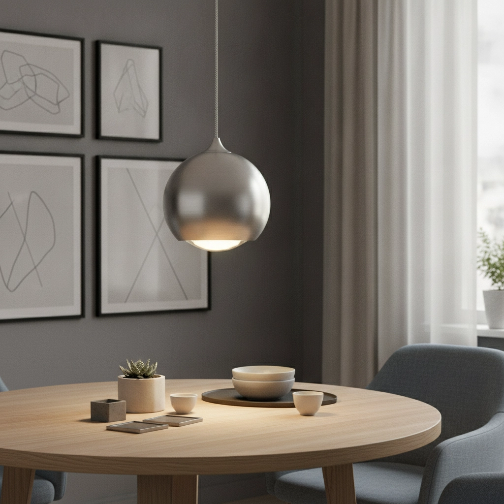 Strakke hanglamp Denver Ø 10cm metaalgrijs