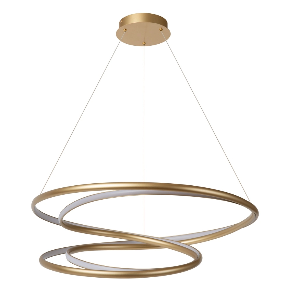 Design hanglamp Sardana Ø 80cm krul goud Premium by Lucide 5411212520890