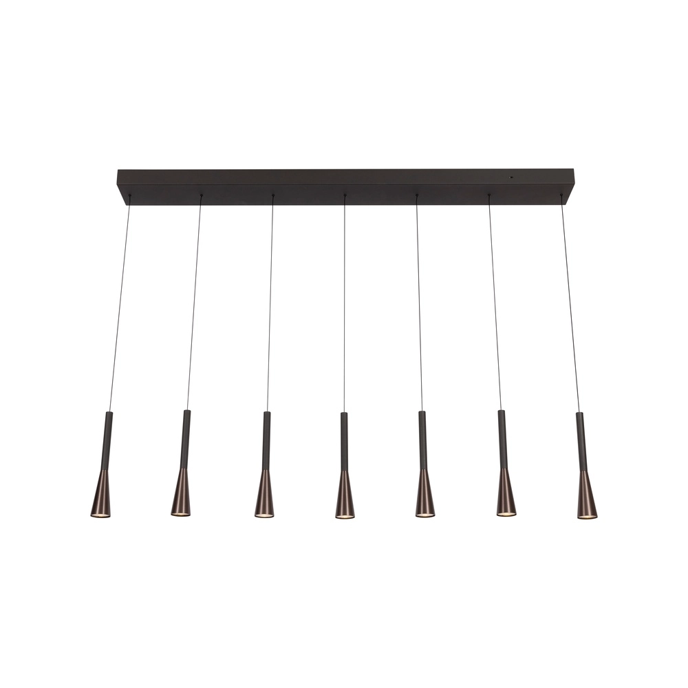 Design hanglamp Joakim 7-lichts koffie bruin